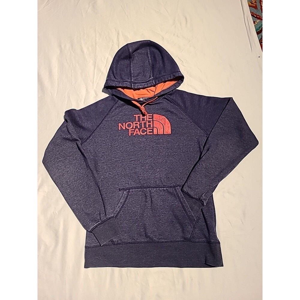 The North Face Hoodie Womens Small Blue Hooded Sweatshirt Pullover Sweater Logo